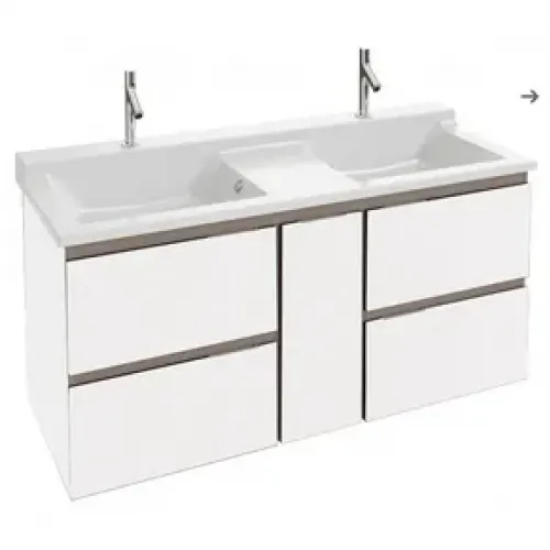 Модуль под раковину Soprano 136х53,5х63,4 см, белый блестящий, 4 ящика, 1 дверца EB1332-N18 Jacob Delafon