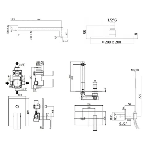 Комплект смесителей PAFFONI Elle KITEL015NO105
