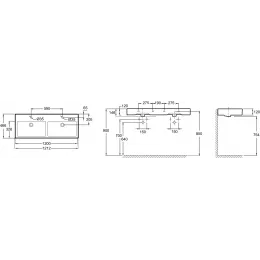 Подвесная раковина Vivienne 120х46,6х12 см, санфарфор, двойная EXBL112-00 Jacob Delafon