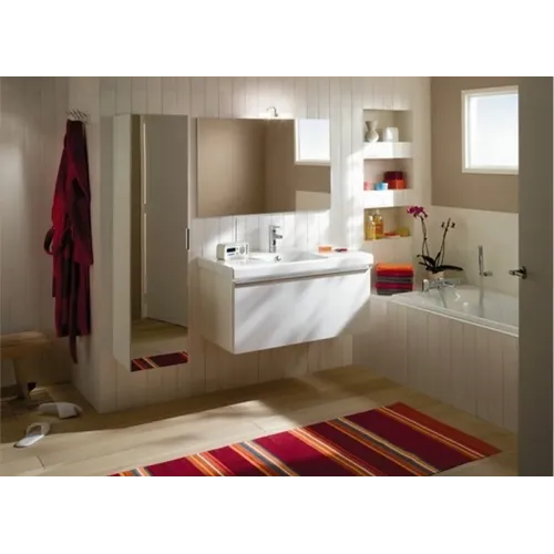 Комплект мебели для ванной Odeon Up 105 см, белый блестящий лак, с 1 ящиком, с подсветкой, подвесной монтаж EB1084-NF+EB883-N18+E4731-00 Jacob Delafon