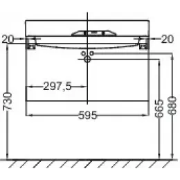 Модуль под раковину Rythmik 59,5х45х42,4 см, серая кожа, 2 выдвижных ящика EB1301-N29 Jacob Delafon