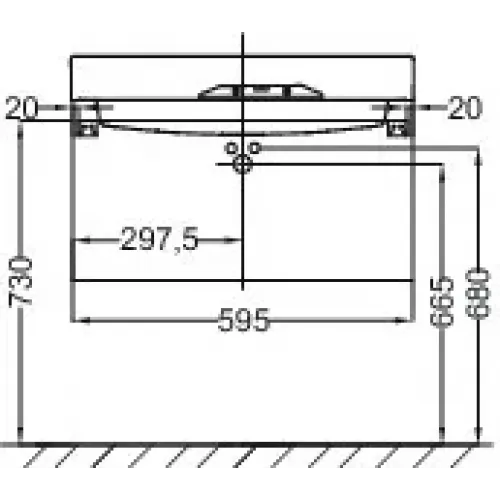 Модуль под раковину Rythmik 59,5х45х42,4 см, серая кожа, 2 выдвижных ящика EB1301-N29 Jacob Delafon