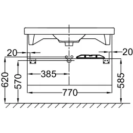 Модуль под раковину Odeon Up 77х48,5х45 см, 1 ящик, белый глянцевый EB894-G1C Jacob Delafon