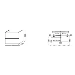 Модуль под раковину Odeon Up 57х48,5х53 см, квебекский дуб EB878-E10 Jacob Delafon