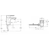 Смеситель для умывальника Aleo 5 л/мин, неповоротный излив, с донным клапаном E72275-4-CP Jacob Delafon