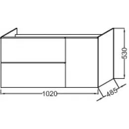 Модуль под раковину Odeon Up 102х48,5х53 см, ярко-крассный глянцевый EB891-G1K Jacob Delafon