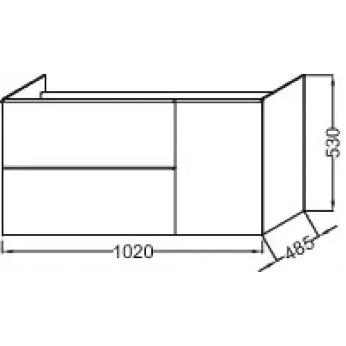 Модуль под раковину Odeon Up 102х48,5х53 см, ярко-крассный глянцевый EB891-G1K Jacob Delafon