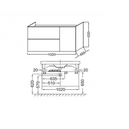 Модуль под раковину Odeon Up 102х48,5х53 см, белый блестящий, производство Франция EB891-N18 Jacob Delafon