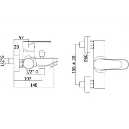 Смеситель для ванны Paffoni Green GR022CR