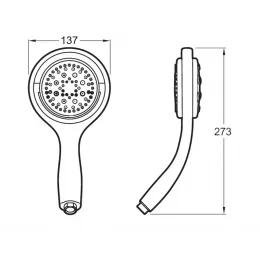 Душевой гарнитур Flipside с лейкой, шлангом, 4 режима E15865-CP Jacob Delafon