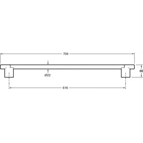 Штанга для душа Awaken 60 см, матовый, чёрный цвет E24934-BL Jacob Delafon