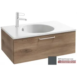 Модуль под раковину Odeon Rive Gauche 80х50,8х28,3 см, 1 ящик, серый антрацит матовый, белая ручка EB2515-R6-M53 Jacob Delafon