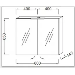 Зеркало Rythmik 80х65 см, шкаф, малиновый лак, подсветка, с подсветкой EB796RU-R3 Jacob Delafon