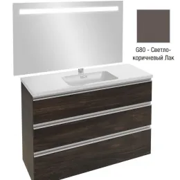 Комплект мебели для ванной Vox 120 см, светло-коричневый лак, с подсветкой, подвесной монтаж EB1418-NF+EXAB112-Z-00+EB2041-RA-G80 Jacob Delafon