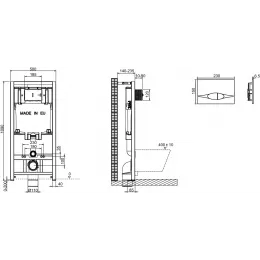 Система инсталляции для унитаза 50х23,5х109 см, 3/6 л, кнопка хром, с кнопкой E21822-CP Jacob Delafon