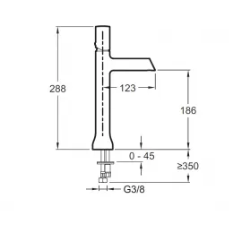 Смеситель для умывальника Toobi полированный никель, высокий, неповоротный излив, никель, без донного клапана E8960-BN Jacob Delafon