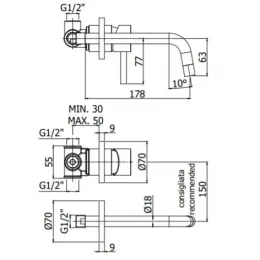 Смеситель для раковины Paffoni Light LIG006CR70