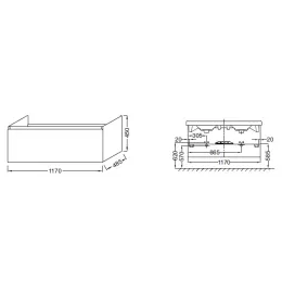 Модуль под раковину Odeon Up 117х48,5х45 см, черное дерево EB887-E15 Jacob Delafon