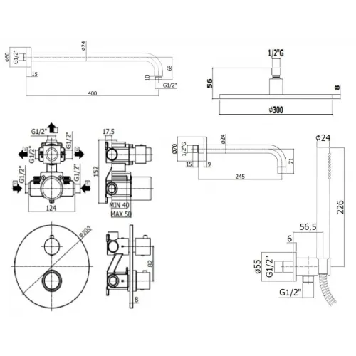 Комплект для ванны PAFFONI Light KITLIQ019CR141KING