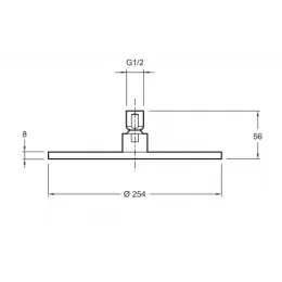Лейка верхнего душа Eo 26 см, round, без держателя E14568-CP Jacob Delafon