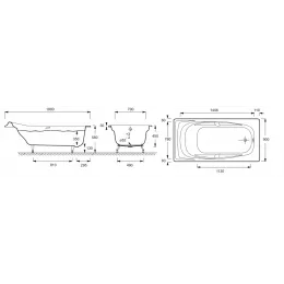 Чугунная ванна Super repos 180х90 см, с отв. для ручек, антискользящее покр. E2902-00 Jacob Delafon