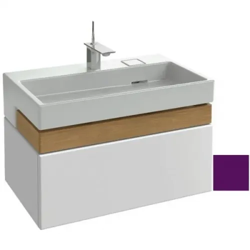 Модуль с раковиной Terrace 80 см, сливовый лак, 2 выдвижных ящика, freedrain, подвесной монтаж, система push-to-open EXD112-00+EB1186-F26 Jacob Delafon