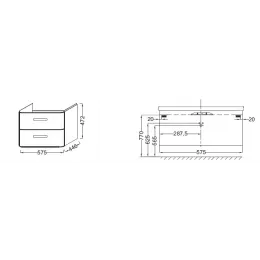Модуль под раковину Replay 60х45х47 см, белый блестящий, 2 ящика EB1045-G1C Jacob Delafon
