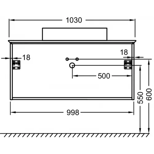 Модуль под раковину Madeleine 103х49,2х47,6 см, подсветка, серый матовый EB2084-J54 Jacob Delafon