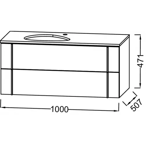 Модуль под раковину Nouvelle Vague 100х50,7х47,1 см, 2 ящика, ореховое дерево EB3040-E16 Jacob Delafon