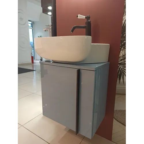 Модуль с раковиной Nouvelle Vague 45 см, аквамарин блестящий, выставочный образец, подвесной монтаж EB3045G-G91+EGK112-00/У Jacob Delafon