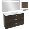 Комплект мебели для ванной Vox 120 см, ореховое дерево, изогнутая ручка, 3 выдвижных ящика, с функцией анти-пар, с подсветкой, подвесной монтаж EB1418-NF+EXAB112-Z-00+EB2091-R1-E16 Jacob Delafon