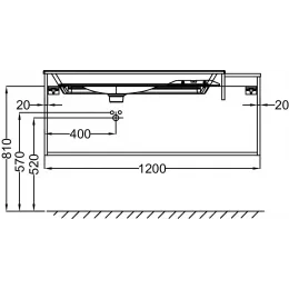 Модуль под раковину Nouvelle Vague 120х50,7х45,5 см, 2 ящика, 1 столешница, аквамарин глянцевый EB3033-G91 Jacob Delafon