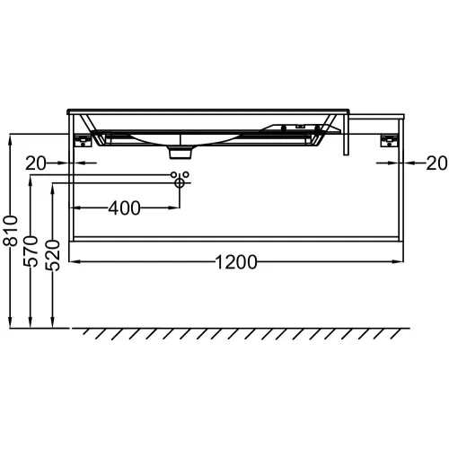 Модуль под раковину Nouvelle Vague 120х50,7х45,5 см, 2 ящика, 1 столешница, аквамарин глянцевый EB3033-G91 Jacob Delafon