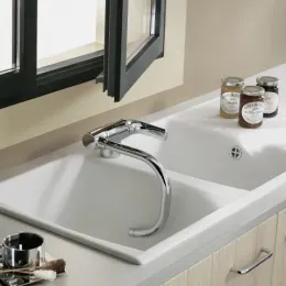 Смеситель для умывальника Nateo излив наклоняется вперед, поворотный излив, без донного клапана E76250.CP Jacob Delafon