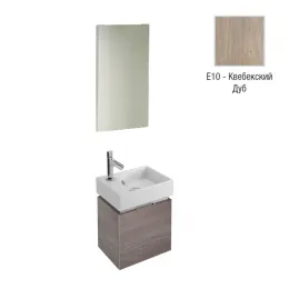Комплект мебели для ванной Formilia 40 см, квебекский дуб, высокое зеркало, без подсветки, подвесной монтаж E4786-00+EB407-NF+EB1096-E10 Jacob Delafon
