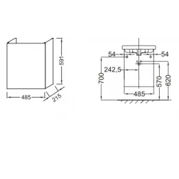 Модуль под раковину Odeon Up 48,5х21,5х59,1 см, дуб шампань EB863-E19 Jacob Delafon