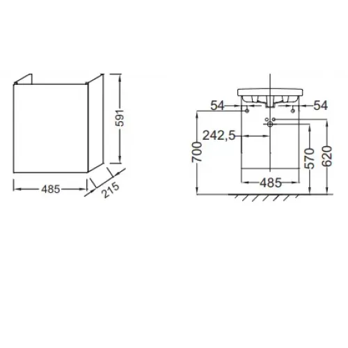 Модуль под раковину Odeon Up 48,5х21,5х59,1 см, дуб шампань EB863-E19 Jacob Delafon