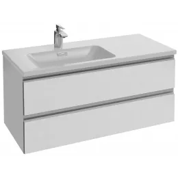 Модуль под раковину Vox 100х46х45 см, белый блестящий, встроенные ручки, для левосторонней раковины, 2 выдвижных ящика EB2025-RA-N18 Jacob Delafon
