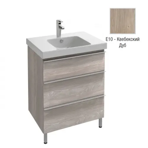 Модуль с раковиной Odeon Up 70 см, квебекский дуб, 3 выдвижных ящика, с отверстием под смеситель, подвесной монтаж E4732-00+EB992-E10 Jacob Delafon