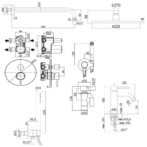 Комплект смесителей PAFFONI Light KITZLIG018CR071