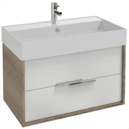 Модуль под раковину Vivienne 80х46х45 см, корпус: дуб табак, фасад: белый сатин, без ручек EB1584-E52-F30 Jacob Delafon