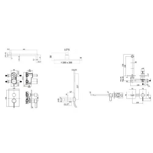 Комплект для душа Paffoni Rock KITRO018SCR105