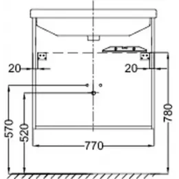 Модуль с раковиной Struktura 80 см, белый меламин, две дверки, боковые стороны с покрытием, подвесной монтаж EXH112-00+EB1281-N18 Jacob Delafon