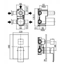 Смеситель для душа Paffoni Elle EL019NO/M