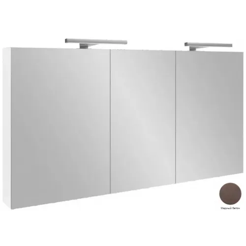 Зеркало 130х65 см, медный бетон, с двухсторонним зеркалом, 3 стеклянные полки на отделение, с подсветкой EB1369-N28 Jacob Delafon