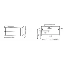 Модуль под раковину Nouvelle Vague 100х50х47,1 см, коричневая кожа EB3040-NR2 Jacob Delafon