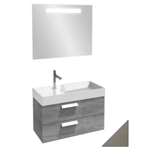 Комплект мебели для ванной Rythmik 80 см, серая кожа, с подсветкой, подвесной монтаж EB1160-NF+EXO112-Z-00+EB1303-N29 Jacob Delafon