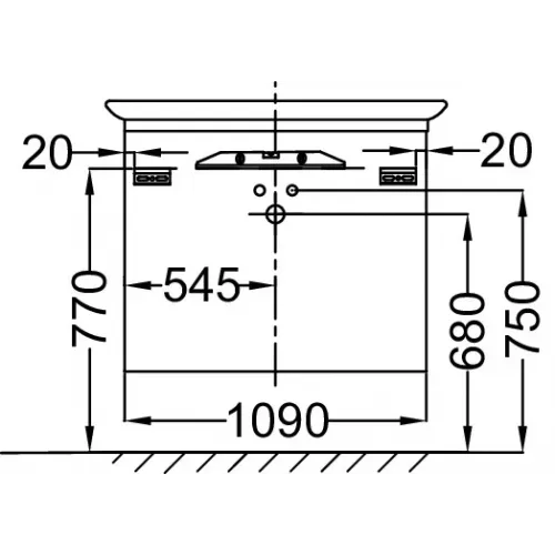 Модуль под раковину Presqu'ile 109х45х45,2 см, 2 ящика, бежевый глянцевый EB1105-R-G97 Jacob Delafon