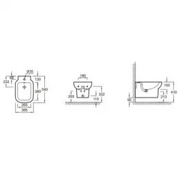 Биде Replay 36,5х54 см, подвесное, без крышки E4834-00 Jacob Delafon