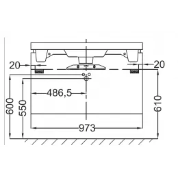 Модуль под раковину Reve 97х43,5х44,5 см, светло-коричневый блестящий лак, 2 выдвижных ящика EB1136-G80 Jacob Delafon
